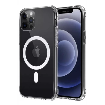 Newface Apple iPhone 12 Kılıf Magneticsafe Şeffaf Silikon - Şeffaf