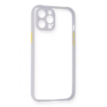 Newface Apple iPhone 12 Kılıf Miami Şeffaf Silikon - Lila