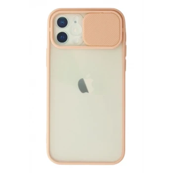 Newface Apple iPhone 12 Kılıf Palm Buzlu Kamera Sürgülü Silikon - Pembe