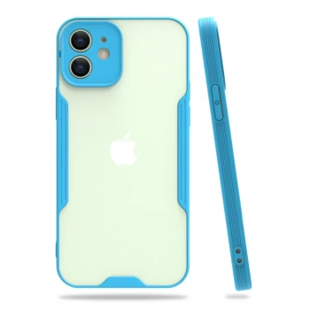 Newface Apple iPhone 12 Kılıf Platin Silikon - Mavi