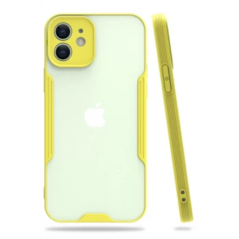 Newface Apple iPhone 12 Kılıf Platin Silikon - Sarı