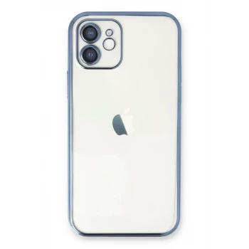 Newface Apple iPhone 12 Kılıf Razer Lensli Silikon - Açık Mavi