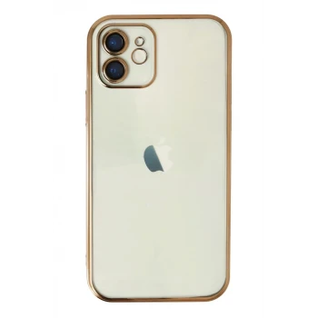 Newface Apple iPhone 12 Kılıf Razer Lensli Silikon - Gold