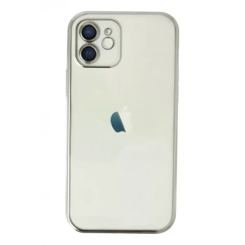 Newface Apple iPhone 12 Kılıf Razer Lensli Silikon - Gümüş