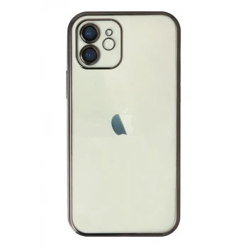 Newface Apple iPhone 12 Kılıf Razer Lensli Silikon - Siyah