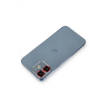 Newface Apple iPhone 12 Metal Kamera Lens Koruma Cam - Kırmızı