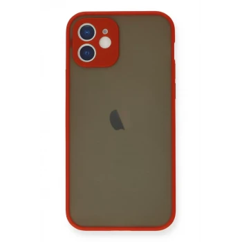 Newface Apple iPhone 12 Mini Kılıf Montreal Silikon Kapak - Kırmızı