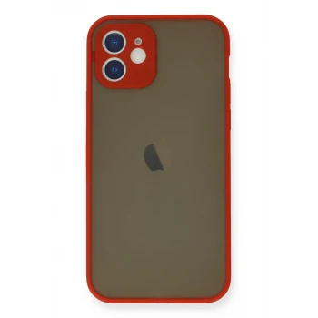 Newface Apple iPhone 12 Mini Kılıf Montreal Silikon Kapak - Kırmızı