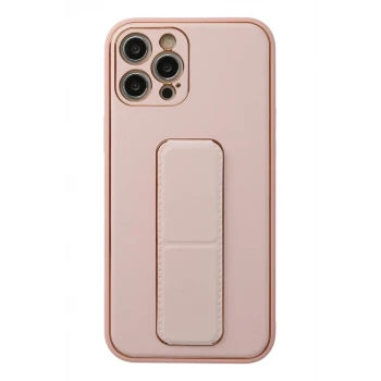 Newface Apple iPhone 12 Pro Kılıf Coco Deri Standlı Kapak - Pembe