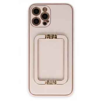 Newface Apple iPhone 12 Pro Kılıf Coco Elit Kapak - Pudra