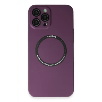 Newface Apple iPhone 12 Pro Kılıf Jack Magneticsafe Lens Silikon - Mürdüm