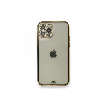 Newface Apple iPhone 12 Pro Kılıf Liva Taşlı Silikon - Siyah
