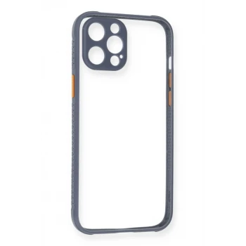 Newface Apple iPhone 12 Pro Kılıf Miami Şeffaf Silikon - Gri