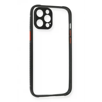 Newface Apple iPhone 12 Pro Kılıf Miami Şeffaf Silikon - Siyah