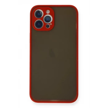 Newface Apple iPhone 12 Pro Kılıf Montreal Silikon Kapak - Kırmızı