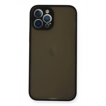 Newface Apple iPhone 12 Pro Kılıf Montreal Silikon Kapak - Siyah