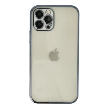 Newface Apple iPhone 12 Pro Kılıf Razer Lensli Silikon - Lacivert