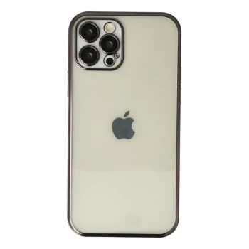 Newface Apple iPhone 12 Pro Kılıf Razer Lensli Silikon - Siyah