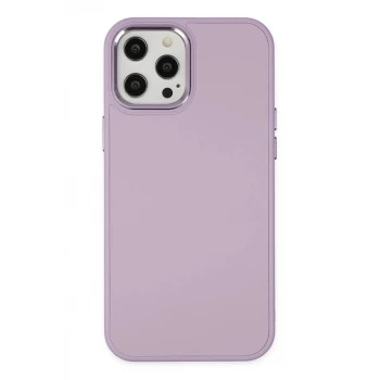 Newface Apple iPhone 12 Pro Max Kılıf Asya Deri Silikon - Lila