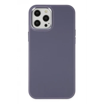 Newface Apple iPhone 12 Pro Max Kılıf Asya Deri Silikon - Mor