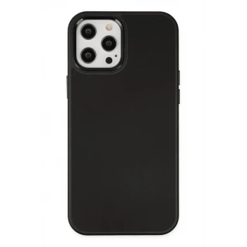 Newface Apple iPhone 12 Pro Max Kılıf Asya Deri Silikon - Siyah