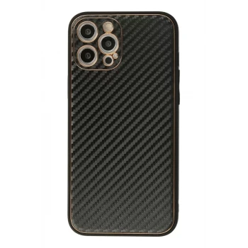 Newface Apple iPhone 12 Pro Max Kılıf Coco Karbon Silikon - Siyah