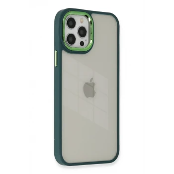 Newface Apple iPhone 12 Pro Max Kılıf Dora Kapak - Haki Yeşil