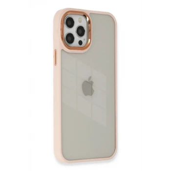 Newface Apple iPhone 12 Pro Max Kılıf Dora Kapak - Pudra