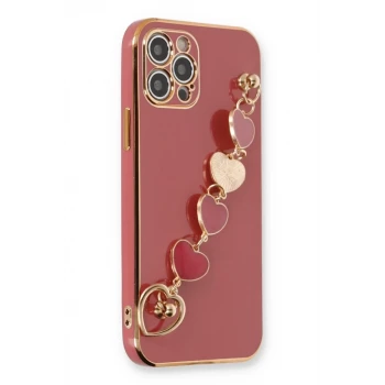 Newface Apple iPhone 12 Pro Max Kılıf Esila Silikon - Kırmızı