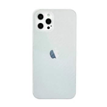 Newface Apple iPhone 12 Pro Max Kılıf Karbon PP Silikon - Şeffaf