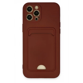 Newface Apple iPhone 12 Pro Max Kılıf Kelvin Kartvizitli Silikon - Bordo