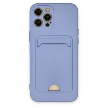 Newface Apple iPhone 12 Pro Max Kılıf Kelvin Kartvizitli Silikon - Lila