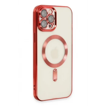 Newface Apple iPhone 12 Pro Max Kılıf Kross Magneticsafe Kapak - Kırmızı