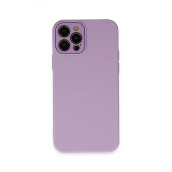 Newface Apple iPhone 12 Pro Max Kılıf Lansman Glass Kapak - Lila