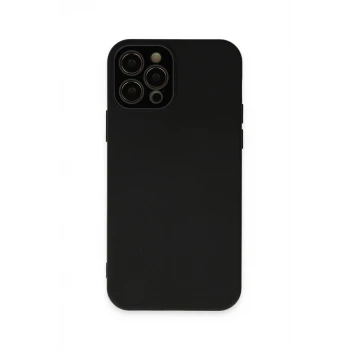 Newface Apple iPhone 12 Pro Max Kılıf Lansman Glass Kapak - Siyah