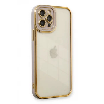 Newface Apple iPhone 12 Pro Max Kılıf Liva Lens Silikon - Lila