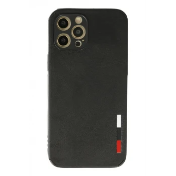 Newface Apple iPhone 12 Pro Max Kılıf Loop Deri Silikon - Siyah