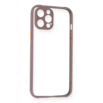 Newface Apple iPhone 12 Pro Max Kılıf Miami Şeffaf Silikon - Açık Mor