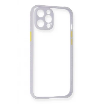 Newface Apple iPhone 12 Pro Max Kılıf Miami Şeffaf Silikon - Lila