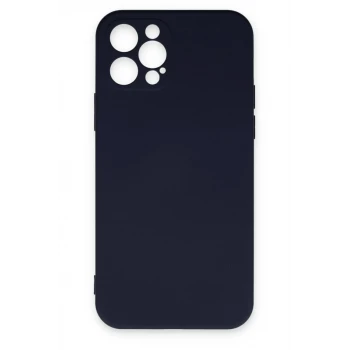 Newface Apple iPhone 12 Pro Max Kılıf Nano içi Kadife Silikon - Lacivert