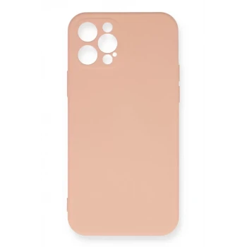 Newface Apple iPhone 12 Pro Max Kılıf Nano içi Kadife Silikon - Pudra