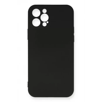 Newface Apple iPhone 12 Pro Max Kılıf Nano içi Kadife Silikon - Siyah