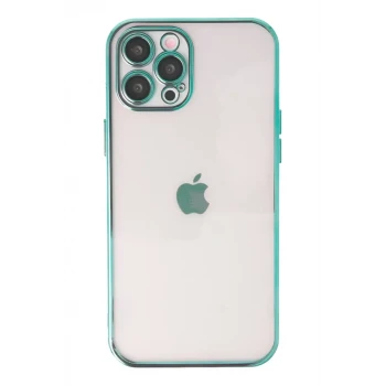 Newface Apple iPhone 12 Pro Max Kılıf Razer Lensli Silikon - Yeşil