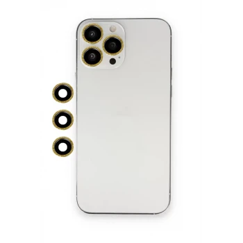 Newface Apple iPhone 12 Pro Max Shine Kamera Lens - Gold