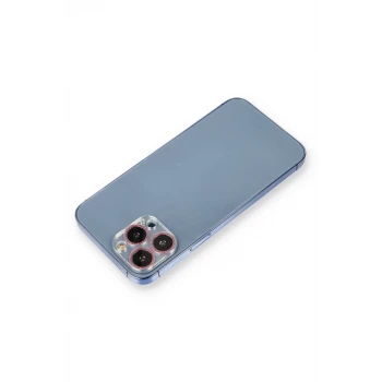 Newface Apple iPhone 12 Pro Max Shine Kamera Lens Koruma Cam - Pembe