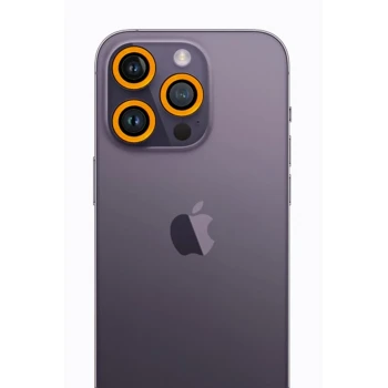 Newface Apple iPhone 12 Pro Neon Fosforlu Kamera Lens - Sarı
