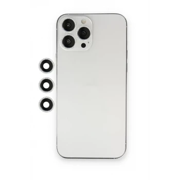 Newface Apple iPhone 12 Pro Shine Kamera Lens - Gümüş