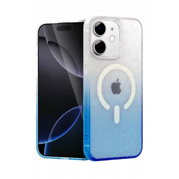 Newface Apple iPhone 12 Pummel Shiny Magsafe Kapak - Mavi