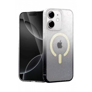 Newface Apple iPhone 12 Pummel Shiny Magsafe Kapak - Siyah