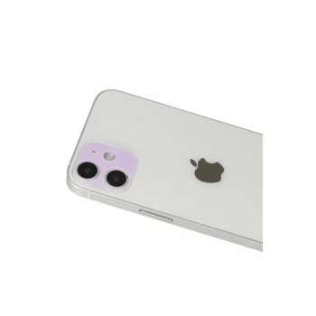 Newface Apple iPhone 12 Rainbow Kamera Lens Koruma Cam - Mor